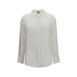 Ella White Silk Dress Women's Shirt
